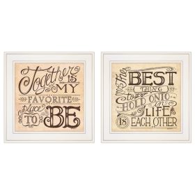 "Together / Each Other" 2-Piece Vignette by Deb Strain, White Frame