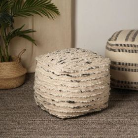Neutral Retreat Pouf 18x18 Decorative Pouf For Living Room, Bedroom, & Home Decor (Option: Stlye1)