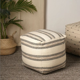 Neutral Retreat Pouf 18x18 Decorative Pouf For Living Room, Bedroom, & Home Decor (Option: Stlye3)
