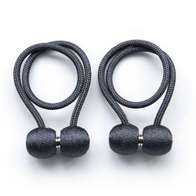 2Pcs Magnetic Curtain Ball Rods Accessoires Backs Holdbacks Buckle Clips Hook Holder Home Decor Tiebacks Tie Rope Accessory (Color: DARK GREY)